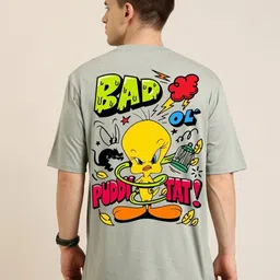 clickwell trending Men Printed, Typography Round Neck Cotton Blend Grey T-Shirt-picture-14