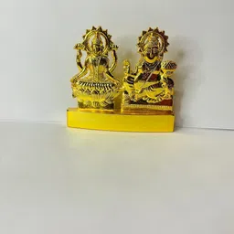 daridra bhanjan Lord Dhan Kuber Statue & Goddess Laxmi Idol, Laxmi Kuber Statue, laxmi kubera Decorative Showpiece - 12 cm image 2