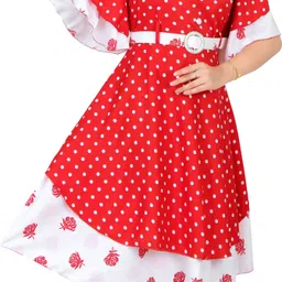 cenes Women A-line Red Knee Length Dress image 3