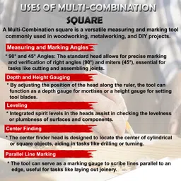 digital craft 300mm Combination Precision Measuring Tool for Woodworking and Carpentry Combination Square image 5