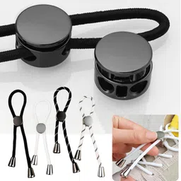 Kickzu Double Hole Drawstring Stopper Cord Lock, No Tie Shoe Laces, Shoelaces Buckles, Shoe Lace image 2