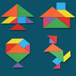 kelexx 3-in-1 Wooden Kids Puzzle Game-Tangram, XO Tic-Tac-Toe, Nine-Square Logic image 3