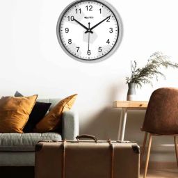olive tree Silver Round 8 Inches Plastic Table Clock-picture-21