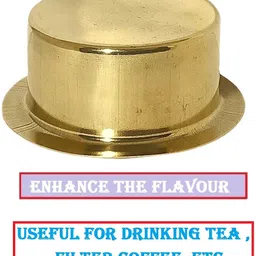 a & h enterprises Pack of 2 Brass Dabara Set for Serving Filter Coffee,Tea,Davara Set Plain - Set of 2 Pcs image 4