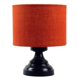 new era Basic Iron Night Lamp with Jute Shade (Black & Orange) image 5
