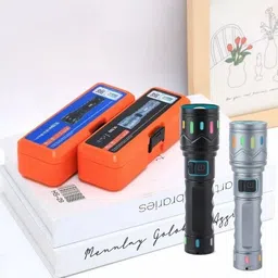 crentila M036 (ZOOMABLE METAL LED TORCH)3 Modes Flashlight, Super Bright 80W LED Light Torch image 4