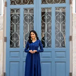 Women Printed Cotton Rayon Anarkali Kurta-image-17