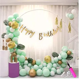 party midlinkerz Birthday Decoration Combo, Birthday Banner, Arch Strip, Glue Dot, Balloon Pump-picture-15