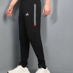 pace international Men Solid Black, Grey Track Pants image 3