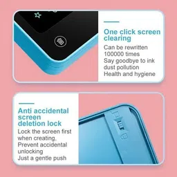 ablue clipper 2-in-1 LCD Digital Slate and Stationery Box for Kids Solid Art Plastic Pencil Box image 4