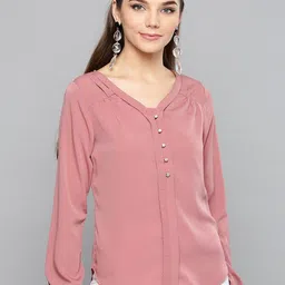 Casual Regular Sleeves Solid Women Pink Top-image-39