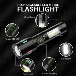 regals choice Rechargeable Battery Long Range Zoomable Waterproof Super Bright Flashlight Torch image 4