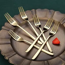 krusan Stainless Steel Dinner Forks Table Forks Set Long Handle Forks for Buffet Forks Stainless Steel Serving Fork Set image 4