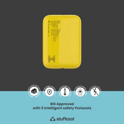 stuffcool Palm Smallest 10000 mAh 22.5W Fast Charging Power Bank (1 Type A and 1 Type C Ports, LED Indicator, Yellow) image 3