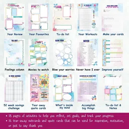 doodle Start Anytime of the Year | Undated B5 Planner with 200+ Stickers & Pocket Notebook | Graceful Wings - Ruled 268 Pages image 4