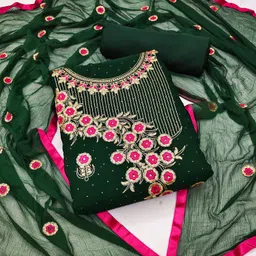 tryston Unstitched Georgette Salwar Suit Material Embroidered-picture-26