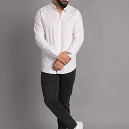 fubar Men Slim Fit Solid Spread Collar Casual Shirt image 4