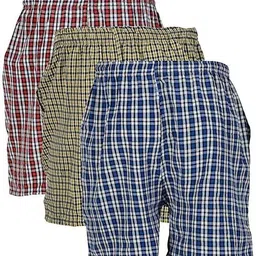 awala fashion Pack of 3 Checkered Men Multicolor Regular Shorts image 2
