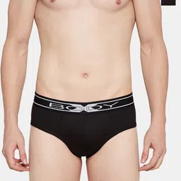 BODYX Pack Of 2 Low-Rise Ultrasoft Cotton Basic Briefs BX10AB-Black-2PCS-XL image 1