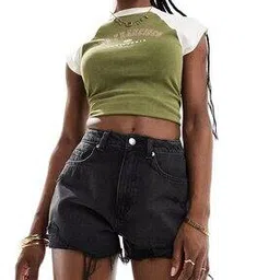 Women Miss Selfridge Extreme Ripped Shorts-picture-10