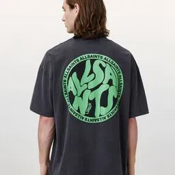 all saints Distortion Brand Print Regular Fit Crew-Neck T-Shirt-picture-14