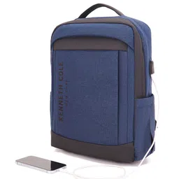 Kenneth Cole Unisex Colourblocked Contrast Detail Backpack with USB Charging Port image 1
