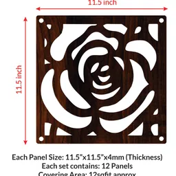 random Walnut Engineering Wood (Pack Of 12) Hanging Room Divider image 4