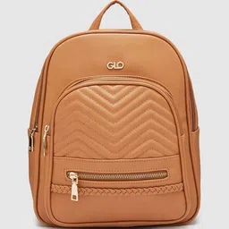 Globus Women Tan Textured Smart Casual Backpack-picture-10