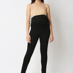 MeeMee Women Black Solid Maternity Leggings-picture-25