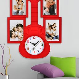 Attractionz Red Round Shaped Analogue Wall Clock-picture-43