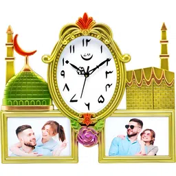 Attractionz Gold-Toned & White Textured Contemporary Oval Wall Clock-picture-31