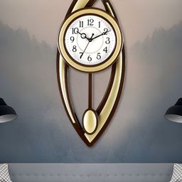 Attractionz Gold-Toned Round Contemporary Wall Clock-picture-34