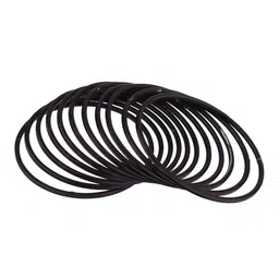 Efulgenz Set Of 24 Black Solid Bangles-picture-56