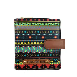 Funk For Hire Women Printed PU Water Resistant Two Fold Wallet with SIM Card Holder image 2