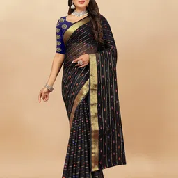 Aardiva Woven Design Zari Pure Chiffon Saree-picture-16