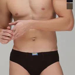 AMUL COMFY Pack Of 3 Cotton Basic Briefs AC-CBRIIE-CB-NY-LBR-M-3PC image 1