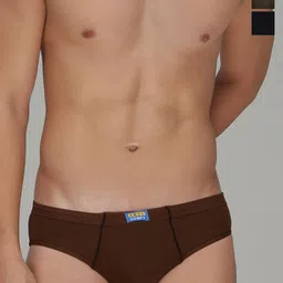 AMUL COMFY Pack Of 3 Pure Cotton Basic Briefs- AC-CBRIIE-NY-LBR-SGY-S-3PC image 1