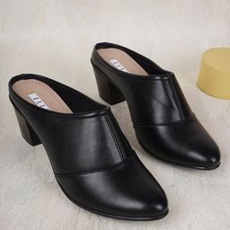 ELLE Women Black Solid Block Mules-picture-42