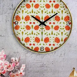 KOLOROBIA White & Red Printed Contemporary Wall Clock-picture-11