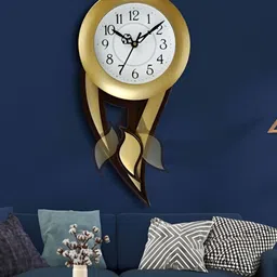 Attractionz Gold-Toned Round Shaped Wall Clock image 4