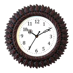 Grabbasket Brown & Black Printed Round Shaped Contemporary Wall Clock image 4
