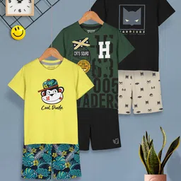 HELLCAT Boys Pack Of 3 Printed T-shirt with Shorts-picture-31