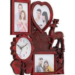 Attractionz Red & White Analogue Contemporary Round Wall Clock image 3