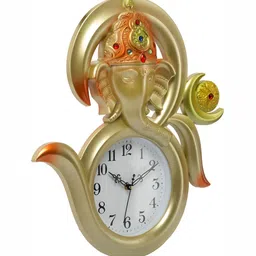 Attractionz Gold Toned & White Round Analogue Wall Clock image 5