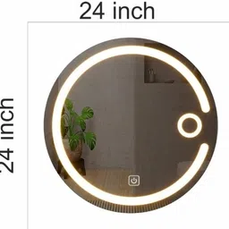 aklighting 24 x 24 LED Mirror with Touch Sensor for Bathroom/Home Decor Mirror Bathroom Mirror image 2