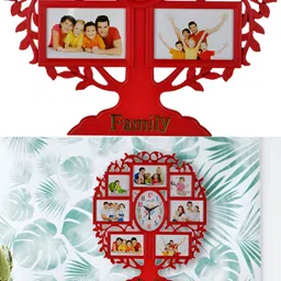 Attractionz Red & White Oval Contemporary Wall Clock image 4