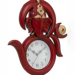 Attractionz Red & White Textured Contemporary Wall Clock image 3