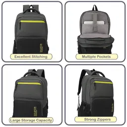 The Roadster Lifestyle Co. Black Unisex Laptop Backpack image 5