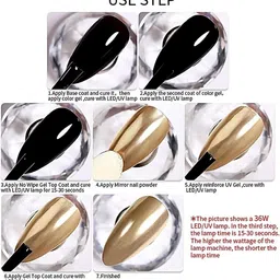 FEELHIGH Dark Purple Chrome Nail Powder Mirror Effect With Stick image 5