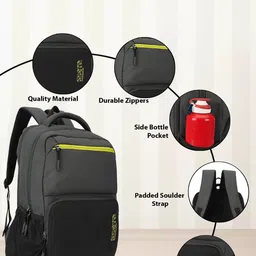 The Roadster Lifestyle Co. Black Unisex Laptop Backpack image 2